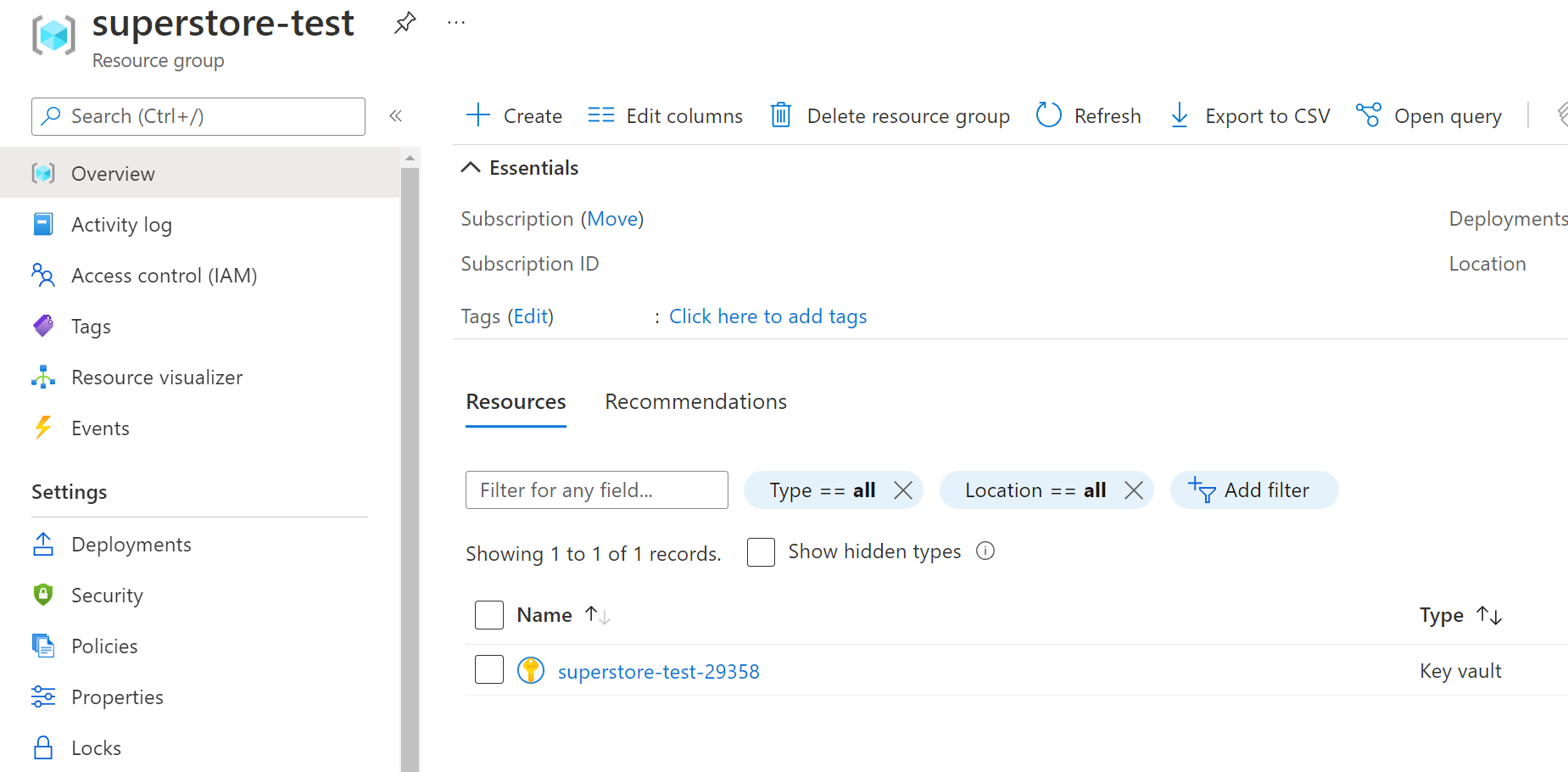 Step 1 : Preparing Azure Resources